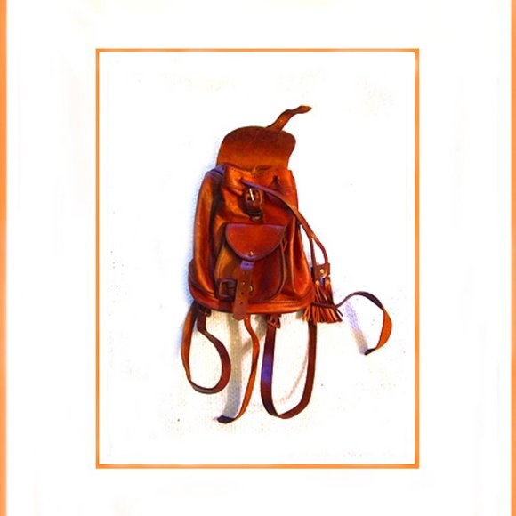 New Rare & Unique High End Leather Backpack Made in Italy